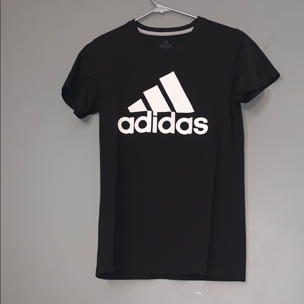 Adidas white on black tee